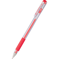 długopis żelowy z gumowym uchwytem Hybrid Gel Grip, na wkłady wymienne KF6, nasadka czerwony Pentel