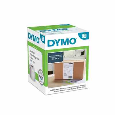 DYMO LW ekstraduże etykiety wysyłkowe do drukarek etykiet LabelWriter 4XL, 104 mm x 159 mm, rolka 220 etykiet, czarny nadruk na białym, oryginalne