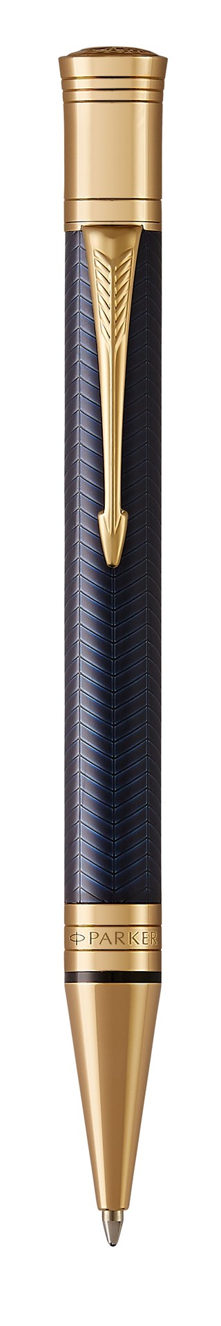 Parker Duofold długopis | Prestige Blue Chevron |  medium | czarny wkład | opakowanie prezentowe premium