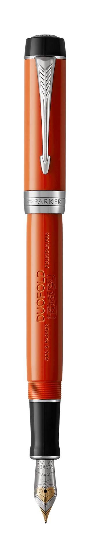 Parker Duofold pióro wieczne | Classic Big Red Vintage | złota stalówka fine | czarny atrament i tłoczek | opakowanie prezentowe premium