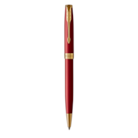 PARKER Sonnet długopis Red Lacquer GT, głęboki czerwony werniks z wykończeniami ze złota, końcówka medium, czarny atrament, opakowanie prezentowe