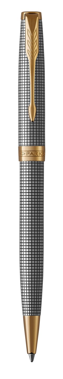 PARKER Sonnet  długopis Premium Chiselled Silver GT, grawerowany w srebrnej bazie wzór „ciselé”, końcówka medium, czarny atrament, opakowanie prezentowe