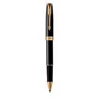 PARKER Sonnet pióro kulkowe Black Lacquer GT, głęboki czarny  lakier ze złotymi wykończeniami, końcówka fine, opakowanie prezentowe