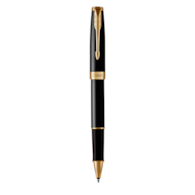 PARKER Sonnet pióro kulkowe Black Lacquer GT, głęboki czarny  lakier ze złotymi wykończeniami, końcówka fine, opakowanie prezentowe