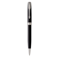PARKER Sonnet długopis Black Lacquer GT, głęboki czarny  lakier z wykończeniami z palladu, końcówka medium, czarny atrament, opakowanie prezentowe