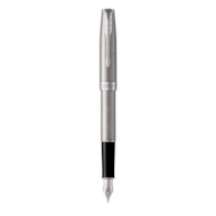 PARKER Sonnet pióro wieczne Stainless Steel CT, stal szlachetna ze wykończeniami z palladu, stalówka medium, czarny atrament, opakowanie prezentowe
