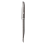 PARKER Sonnet długopis Stainless Steel PT, stal szlachetna z wykończeniami z palladu, końcówka medium, czarny tusz, opakowanie prezentowe