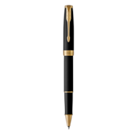 PARKER Sonnet pióro kulkowe Matte Black GT, matowo czarne ze złotymi wykończeniami, końcówka fine, opakowanie prezentowe
