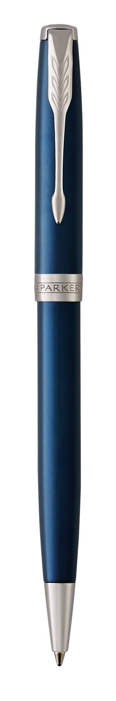 PARKER Sonnet długopis Subtel Blue CT, subtelny niebieski werniks z wykończeniami z palladu, końcówka medium, czarny atrament, opakowanie prezentowe