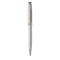 PARKER Sonnet długopis Premium Metal & Pearl CT, perłowo biały werniks, końcówka medium, czarny wkład, opakowanie prezentowe