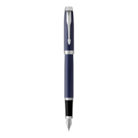 Parker IM pióro wieczne Matte Blue CT, matowoniebieskie z chromowanymi wykończeniami,  stalówka fine, nabój z niebieskim atramentem, opakowanie prezentowe