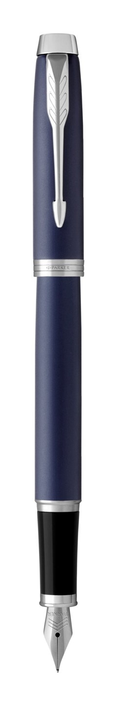Parker IM pióro wieczne Matte Blue CT, matowoniebieskie z chromowanymi wykończeniami,  stalówka fine, nabój z niebieskim atramentem, opakowanie prezentowe
