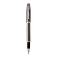Parker IM pióro wieczne Dark Espresso CT, ciemnobrązowy lakier z chromowanymi wykończeniami, stalówka fine, nabój z niebieskim atramentem, opakowanie prezentowe