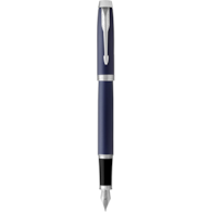 Parker IM pióro wieczne Matte Blue CT, matowoniebieskie z chromowanymi wykończeniami, stalówka medium, nabój z niebieskim atramentem, opakowanie prezentowe