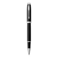 PARKER IM pióro kulkowe Black Lacquer CT, czarne z chromowanymi wykończeniami, końcówka fine, czarny atrament, opakowanie prezentowe