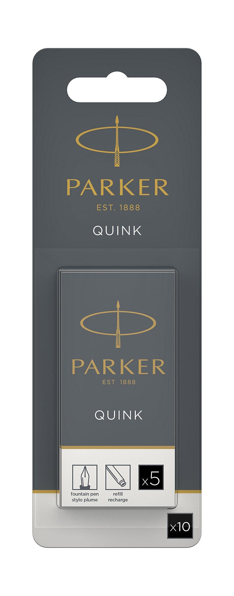 PARKER QUINK długie naboje do pióra wiecznego, czarne, 10 szt.