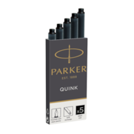 PARKER QUINK długie naboje do pióra wiecznego, czarny atrament, 5 szt.