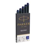 PARKER QUINK długie naboje do pióra wiecznego, niebieski atrament, 5 szt.