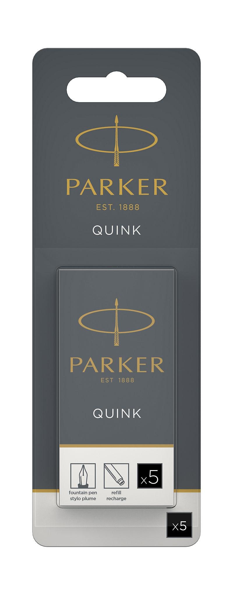 PARKER QUINK długie naboje do pióra wiecznego, czarne, 5 szt.