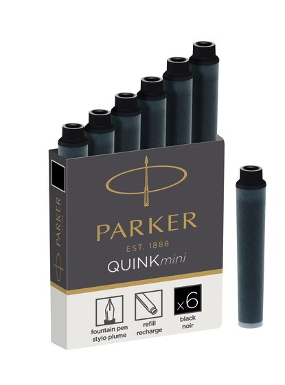 PARKER QUINK mini naboje do pióra wiecznego, czarne, 5 szt.