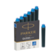 PARKER QUINK mini naboje do pióra wiecznego, niebieskie, 5 szt.