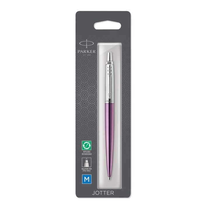 Parker Jotter długopis Victoria Violet, fioletowy, końcówka medium, niebieski tusz, blister