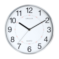 ZEGAR UNILUX ARIA, 28,5 CM O METALICZNY SZARY, WIDOCZNOŚĆ DO 25 m
