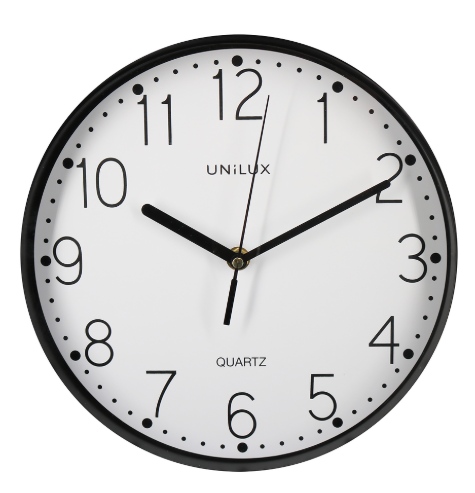 ZEGAR UNILUX NESSY, 25 CM O CZARNY