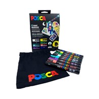 ZESTAW PC-5M, 8 SZTUK MARKERÓW POSCA UNI, Z TOREBKĄ MATERIAŁOWĄ GRATIS