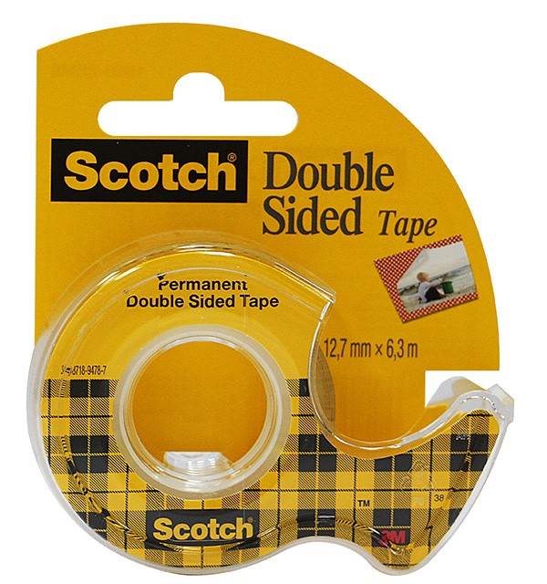 Taśma biurowa, dwustronna SCOTCH® (136D), z dyspenserem, 12mm, 6, 3m