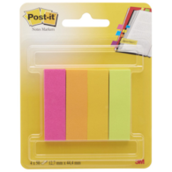 ZNACZNIKI POST-IT® (670-4POP-EU), PAPIER, 12,7X44,4MM, 4X50 KART., MIX KOLORÓW NEON
