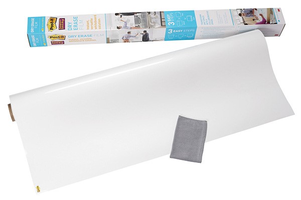 Suchościeralna folia w rolce POST-IT® Dry Erase (DEF4X3-EU), 61x91cm, biała