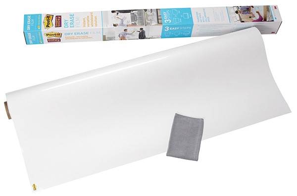 Suchościeralna folia w rolce POST-IT® Dry Erase (DEF8X4-EU), 122x244cm, biała
