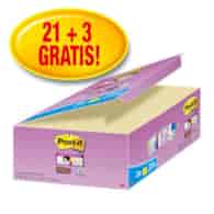 Bloczek samoprzylepny POST-IT® Super Sticky (622-SSCY-24VP), 47, 6x47, 6mm, 24x90 kart., żółte, 3 bloczki GRATIS