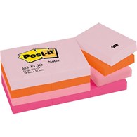 Bloczek samoprzylepny POST-IT® (653-FLJO), 38x51mm, 12x100 kart., paleta radosna
