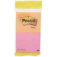 Bloczek samoprzylepny POST-IT® (6720-PO), 76x63,5mm, 2x75 kart., zawieszka, pomarańczowo-różowy