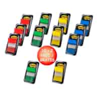 Zestaw promocyjny zakładek POST-IT® (680 -P10+2), PP, 25,4x43,2mm, mix kolorów, 10+2 GRATIS