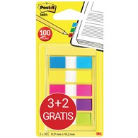 Zakładki indeksujące POST-IT® (683-5CBP), 11,9mmx43,1mm, 3x20+2x20, mix kolorów