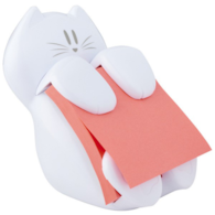 Podajnik do bloczków samoprzylepnych POST-IT® Kotek (CAT-330), biały, w zestawie 1 bloczek Super Sticky Z-Notes