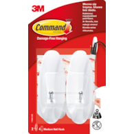 Haki wielokrotnego użytku COMMAND™ (17068 PL), z metalowym uchwytem, średnie, 2szt., biały