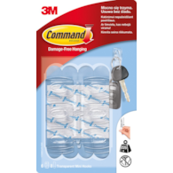 Haki wielokrotnego użytku COMMAND™ (17006 CLR), małe, 6szt., transparentne