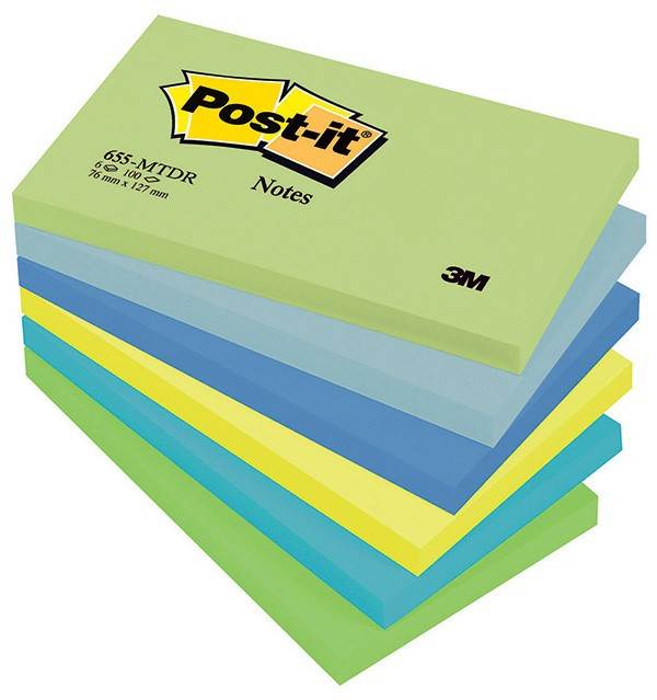 Bloczek samoprzylepny POST-IT® (655-MTDR), 127x76mm, 6x100 kart., paleta marzycielska