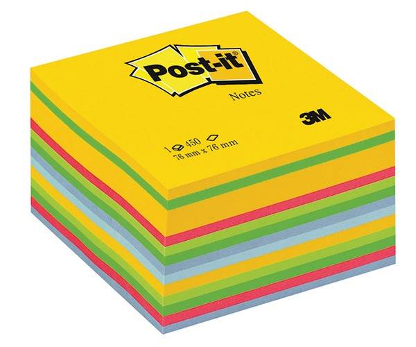 Kostka samoprzylepna POST-IT® (2030-U), 76x76mm, 1x450 kart., kolorowa