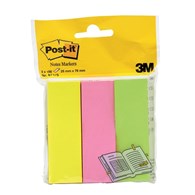 Zakładki indeksujące POST-IT® (671/3), papier, 26x76mm, 3x100 kart., mix kolorów