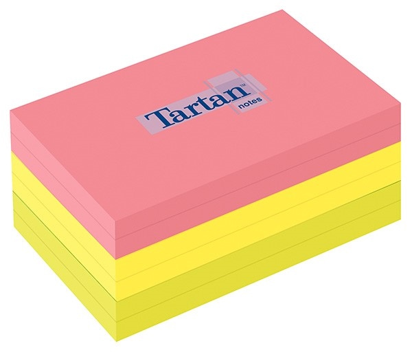 Bloczek samoprzylepny TARTAN™ (12776-N), 127x76mm, 6x100 kart., mix kolorów