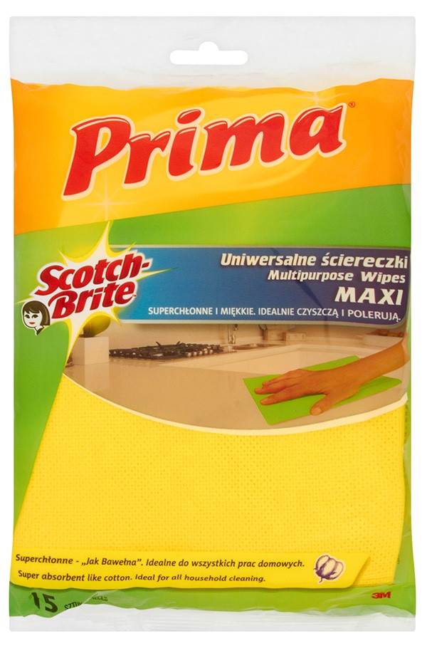 Ścierki uniwersalne PRIMA Maxi  Jak bawełna , 15szt., mix kolorów