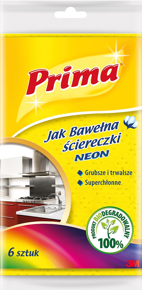 Ścierki PRIMA Neon, 6szt., mix kolorów