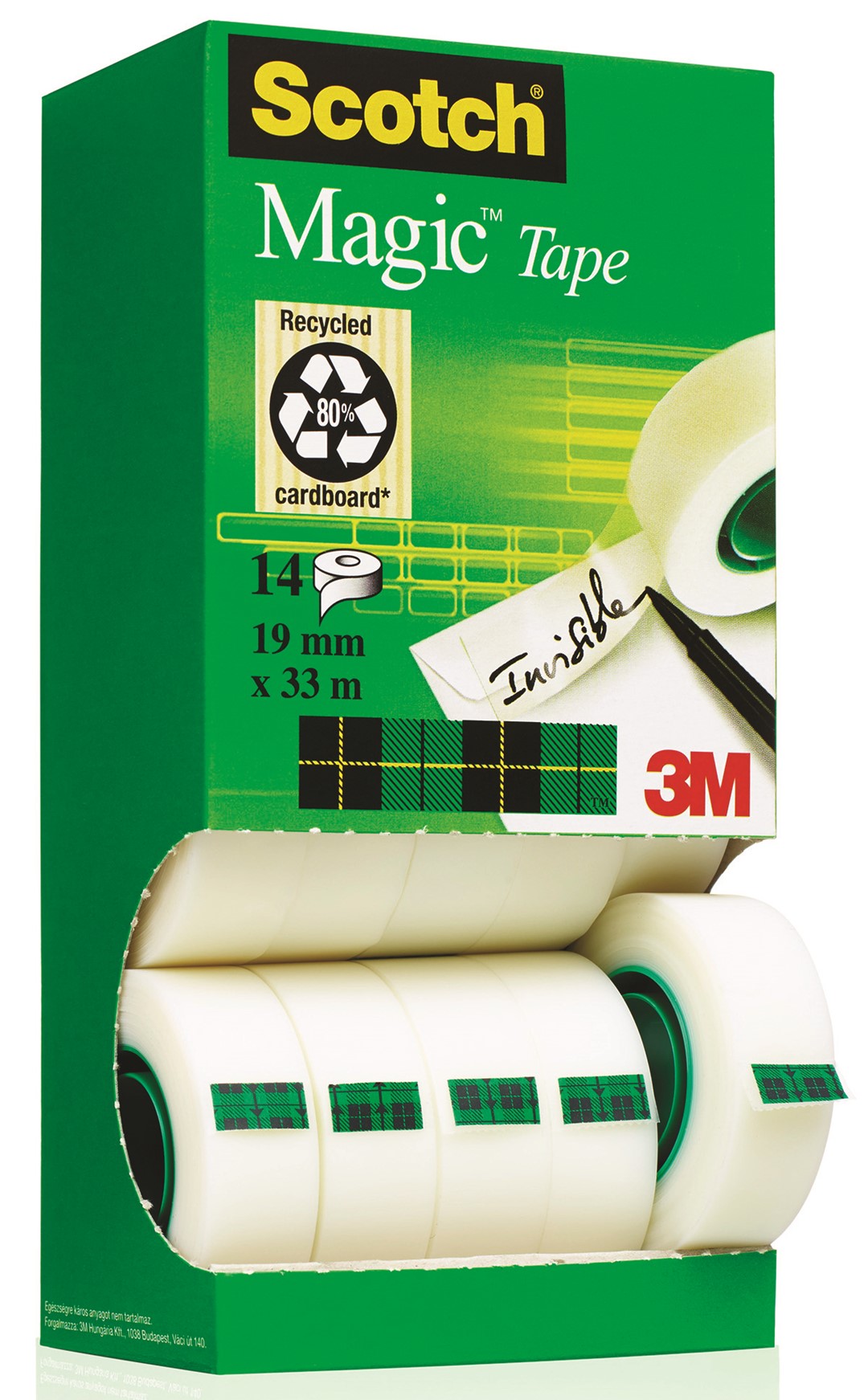 Taśma biurowa SCOTCH® Magic™ (8-1933R14 TPR), matowa, 19mm, 33m, 12szt., 2 rolki GRATIS