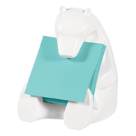 Podajnik do bloczków samoprzylepnych POST-IT® Miś (Bear-330), biały, w zestawie 1 bloczek Super Sticky Z-Notes