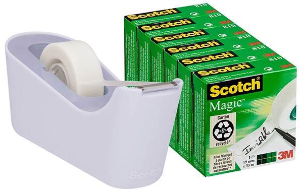 Taśma biurowa SCOTCH® Magic™ (C18-6L), matowa, 19mm, 33m, 6szt., podajnik C-18 GRATIS